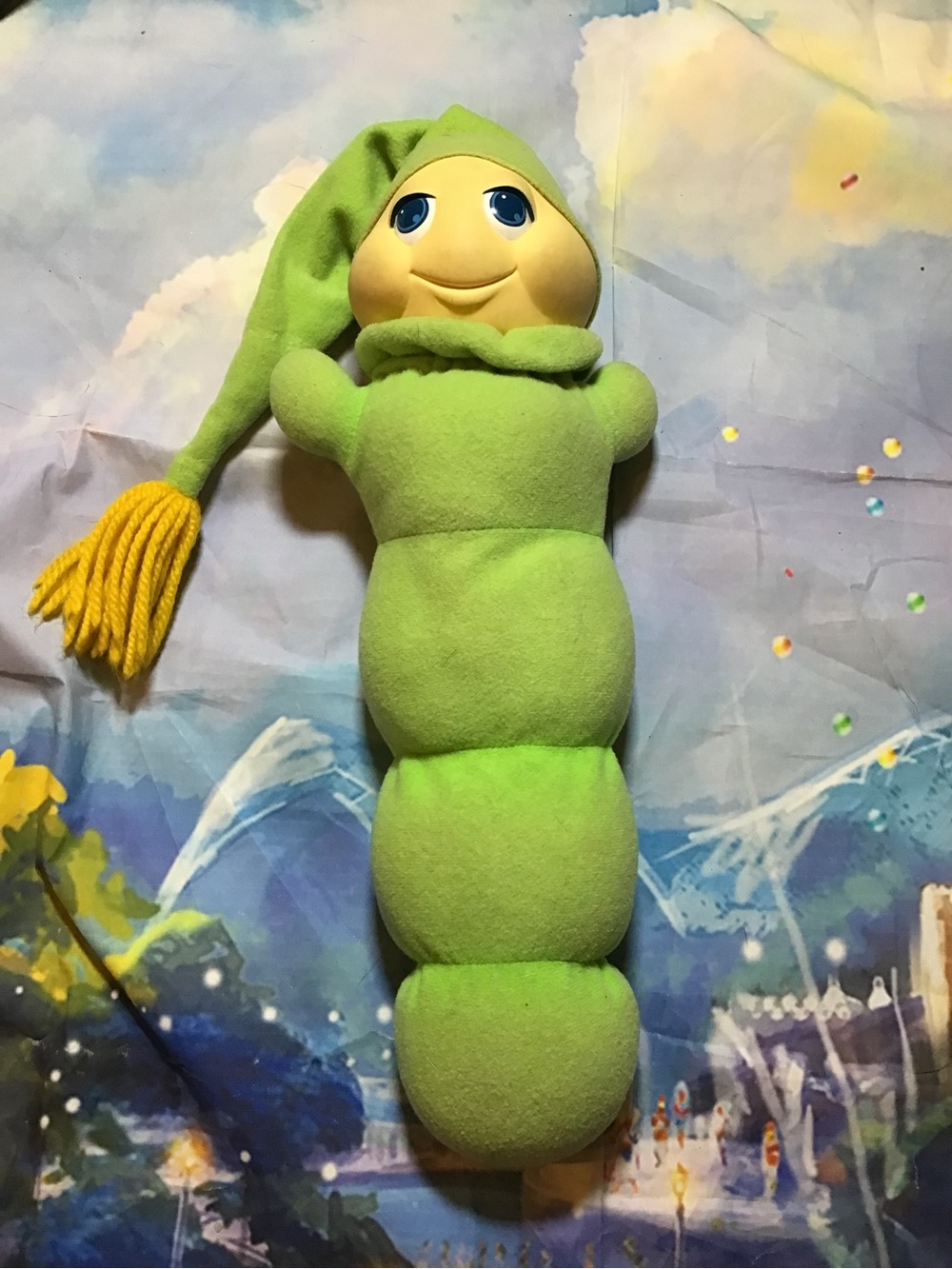 1982 vintage hasbro glo worm plush -Preowned